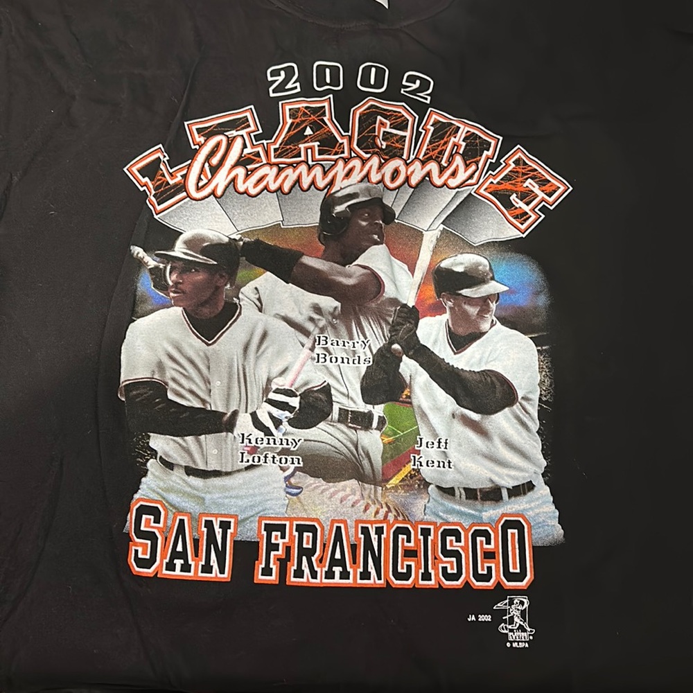 Baseball Barry Bond Kenny Lofton Jeff Kent 2002 League Champions San Francisco
